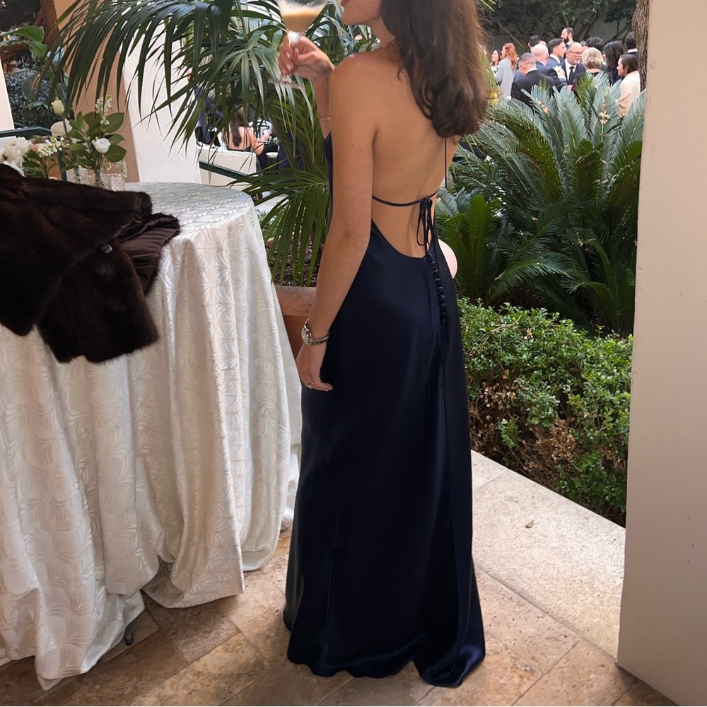 Silk Navy Blue Reformation dress. Size Small.